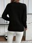 Women Plain Spring/Fall Casual Long Sleeve Crew Neck Cotton Sweater