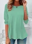 Women Plain Long Sleeve Tee T-shirt Crew Neck Casual Spring/Fall Tunic Top