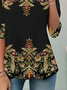 Women Floral Long Sleeve Tee T-shirt Crew Neck Printing Casual Spring/Fall Tunic Top