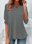 Women Plain Long Sleeve Tee T-shirt Crew Neck Casual Spring/Fall Tunic Top