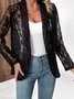 Women Floral Spring/Fall Cover-up Sexy Embroidery Lightweight Cardigan