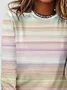 Women Striped Long Sleeve Tee T-shirt Crew Neck Printing Casual Spring/Fall Graphic Tee Top