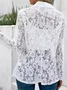 Women Floral Spring/Fall Cover-up Sexy Embroidery Lightweight Cardigan