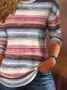 Women Striped Long Sleeve Tee T-shirt Crew Neck Printing Casual Spring/Fall Graphic Tee Top