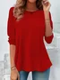 Women Plain Long Sleeve Tee T-shirt Crew Neck Casual Spring/Fall Tunic Top