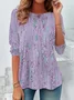 Women Abstract Long Sleeve Tee T-shirt Crew Neck Printing Casual Spring/Fall Tunic Top