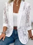 Women Floral Spring/Fall Cover-up Sexy Embroidery Lightweight Cardigan