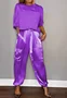 Women Plain Pocket Stitching Two-Piece Set Daily Half Sleeve Casual Summer Top With Pants Matching Set