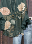 Women Floral Half Sleeve Shirt Summer Printing V Neck Daily Casual Top