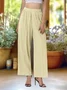 Women Plain Long Elastic Waist Pants Casual Spring/Fall Trousers