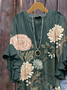 Women Floral Half Sleeve Shirt Summer Printing V Neck Daily Casual Top