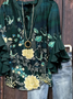 Women Floral Half Sleeve Shirt Summer Printing V Neck Daily Casual Top