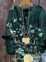 Women Floral Half Sleeve Shirt Summer Printing V Neck Daily Casual Top