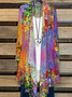 Women Floral Spring/Fall Cover-up Casual Lightweight Cardigan