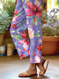 Women Floral Long Pants Casual Spring/Fall Trousers