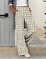 Women Floral Long Pants Vintage Spring/Fall Trousers