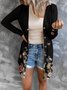 Women Geometric Spring/Fall Cover-up Sexy Printing Lightweight Cardigan
