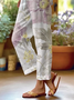 Women Floral Long Pants Casual Spring/Fall Trousers