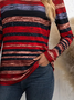 Women Striped Long Sleeve Tee T-shirt Crew Neck Printing Casual Spring/Fall Graphic Tee Top