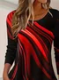 Women Abstract Long Sleeve Tee T-shirt Crew Neck Printing Casual Spring/Fall Graphic Tee Top
