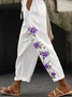 Women Floral Long Pants Casual Spring/Fall Trousers