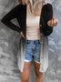 Women Geometric Spring/Fall Cover-up Sexy Printing Lightweight Cardigan