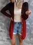 Women Geometric Spring/Fall Cover-up Sexy Printing Lightweight Cardigan