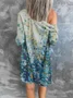 Women Geometric Spring/Fall Cover-up Sexy Printing Lightweight Cardigan