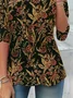 Women Floral Long Sleeve Tee T-shirt Crew Neck Printing Casual Spring/Fall Tunic Top