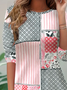 Women Striped Long Sleeve Tee T-shirt Crew Neck Printing Casual Spring/Fall Tunic Top
