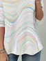 Women Abstract Long Sleeve Tee T-shirt Crew Neck Printing Casual Spring/Fall Tunic Top