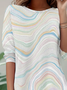 Women Abstract Long Sleeve Tee T-shirt Crew Neck Printing Casual Spring/Fall Tunic Top