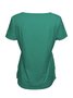 Women Plain Short Sleeve Tee T-shirt Crew Neck Casual Summer Top