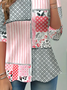 Women Striped Long Sleeve Tee T-shirt Crew Neck Printing Casual Spring/Fall Tunic Top