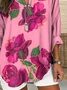 Women Floral Long Sleeve Blouse Spring/Fall Printing V Neck Daily Casual Top