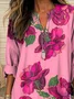Women Floral Long Sleeve Blouse Spring/Fall Printing V Neck Daily Casual Top