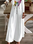 Women Butterfly Long Sleeve Spring/Fall Printing Dress V Neck Daily Casual Maxi H-Line Dress