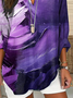 Women Abstract Long Sleeve Blouse Spring/Fall Printing V Neck Daily Casual Top