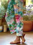 Women Floral Long Pants Casual Spring/Fall Trousers