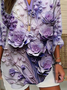 Women Floral Long Sleeve Blouse Spring/Fall Printing V Neck Daily Casual Top