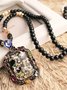 New Color Shell Cat's Eye Stone Long Korean Sweater Chain Accessories Retro Necklace