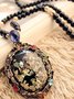 New Color Shell Cat's Eye Stone Long Korean Sweater Chain Accessories Retro Necklace