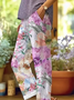 Women Floral Long Pants Casual Spring/Fall Trousers