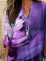 Women Abstract Long Sleeve Blouse Spring/Fall Printing V Neck Daily Casual Top