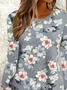Women Floral Long Sleeve Tee T-shirt Crew Neck Printing Casual Spring/Fall Graphic Tee Top