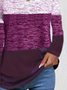 Women Multicolor Block Long Sleeve Tee T-shirt Crew Neck Printing Casual Spring/Fall Graphic Tee Top