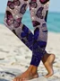 Women Butterfly Casual All Season Printing Long Leggings