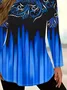 Women Abstract Long Sleeve Tee T-shirt Crew Neck Printing Casual Spring/Fall Graphic Tee Top