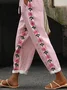 Women Floral Long Pants Casual Spring/Fall Trousers