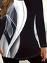 Women Abstract Long Sleeve Tee T-shirt Crew Neck Printing Casual Spring/Fall Graphic Tee Top